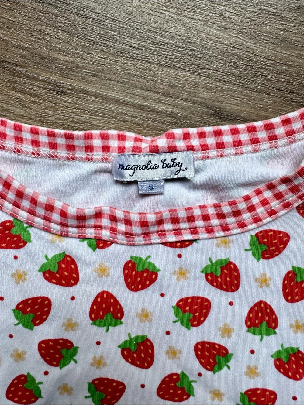 Strawberry Print Short-Sleeve Pajama Set - Pima Cotton